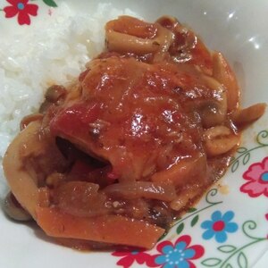 ストウブでチキンと野菜のトマト煮込み♡